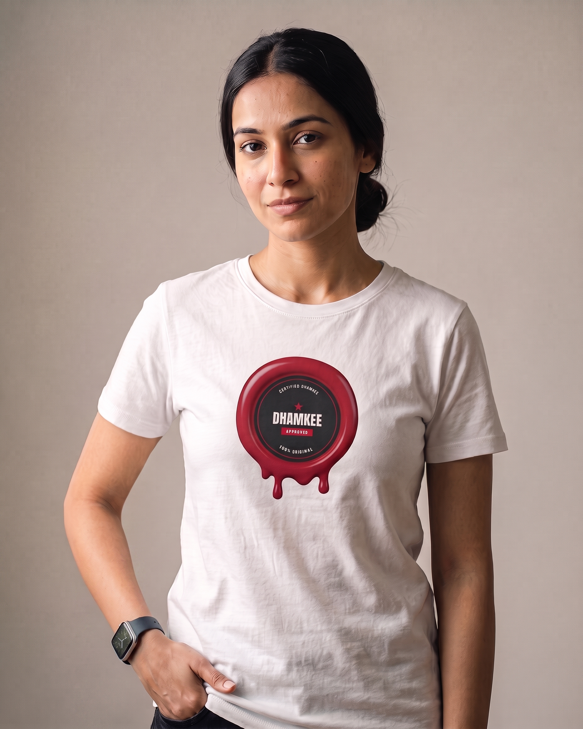 Certified Dhamkee White Dhamkee gym t shirt