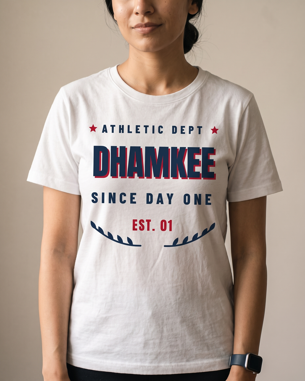 Since Day One White Dhamkee gym t shirt half