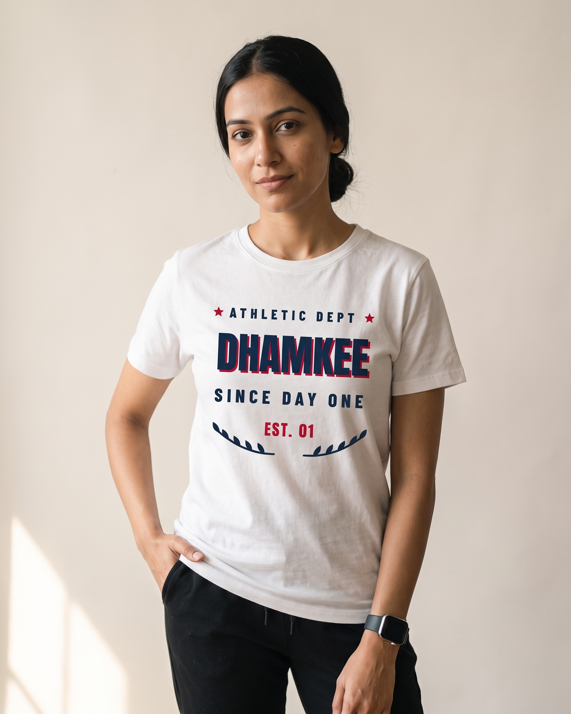 Since Day One White Dhamkee gym t shirt