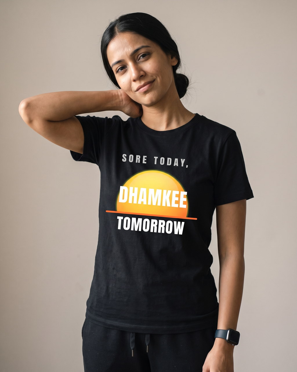 Sore Today Black Dhamkee gym t shirt action