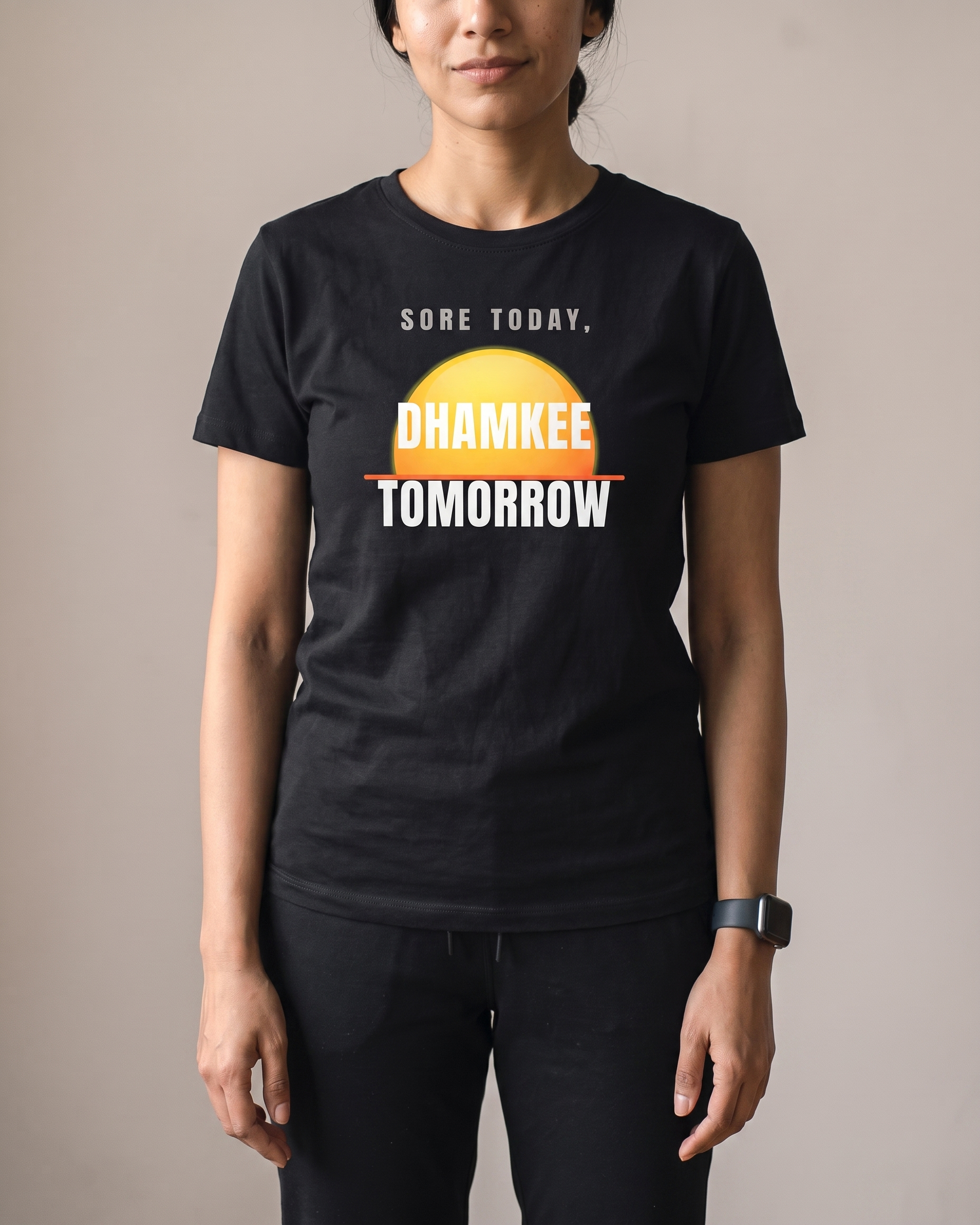 Sore Today Black Dhamkee gym t shirt half