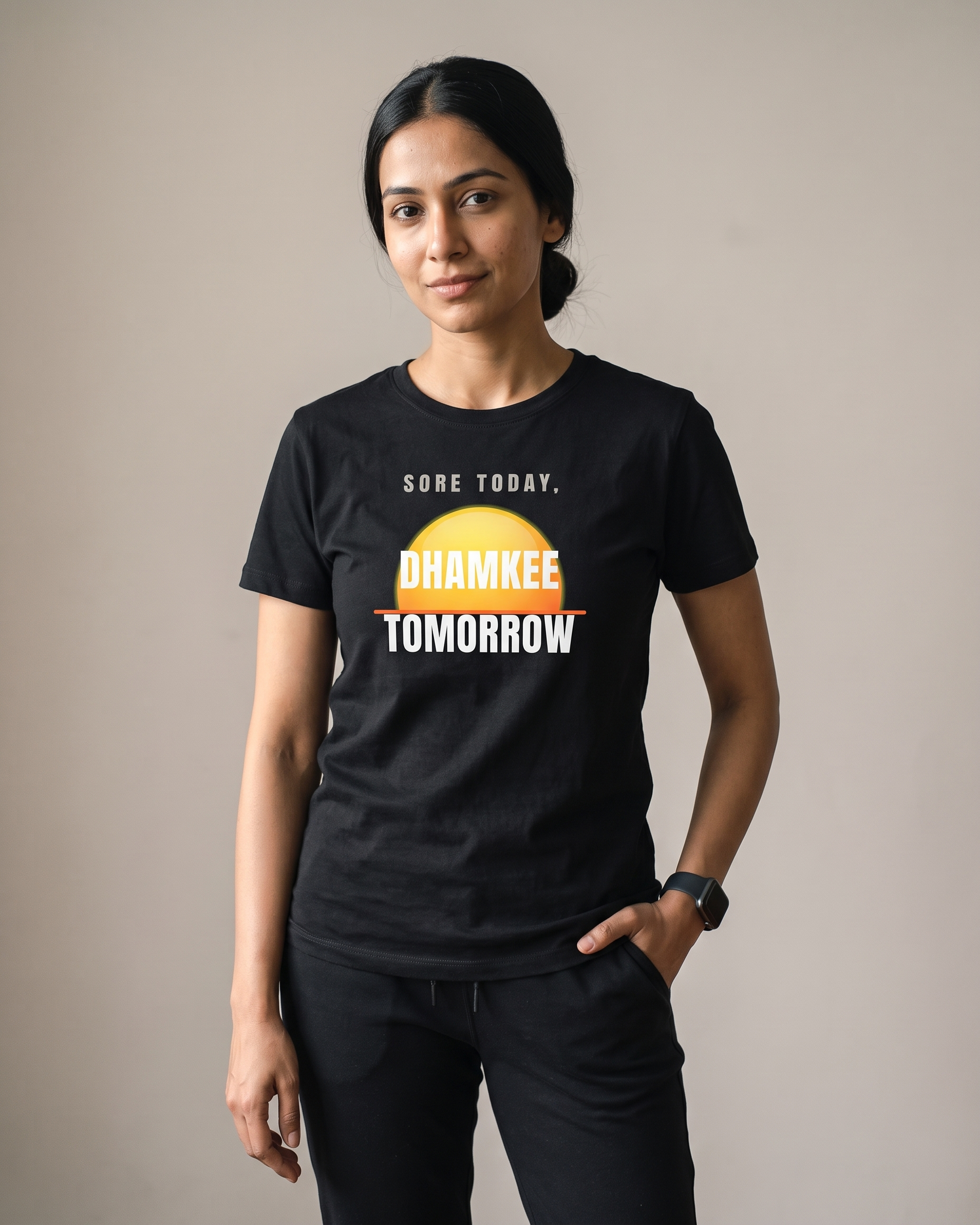 Sore Today Black Dhamkee gym t shirt