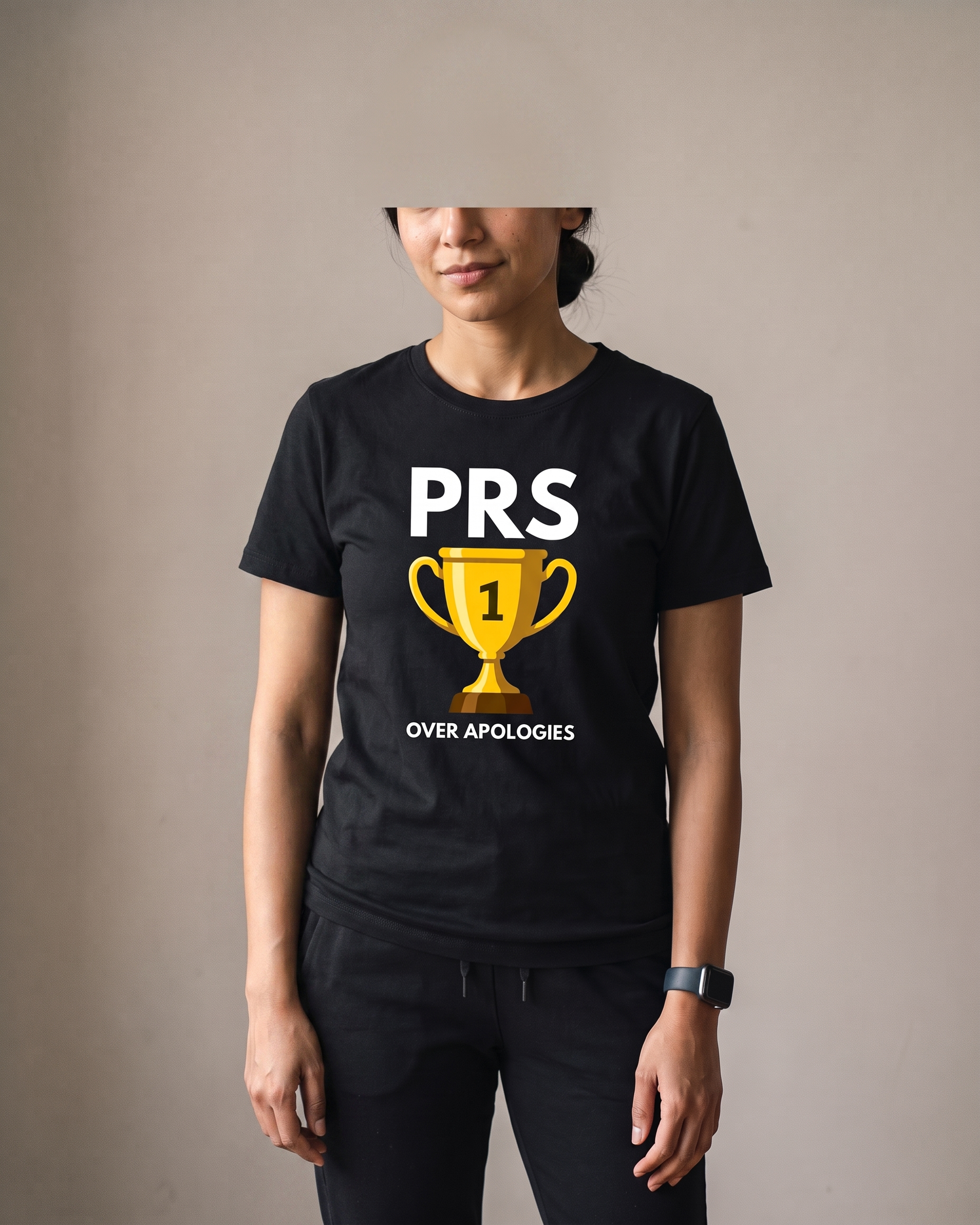 PRs Over Apologies Black Dhamkee gym t shirt half