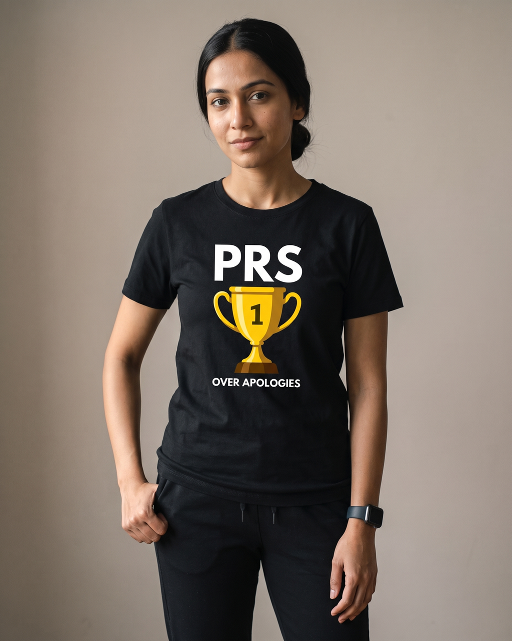 PRs Over Apologies Black Dhamkee gym t shirt