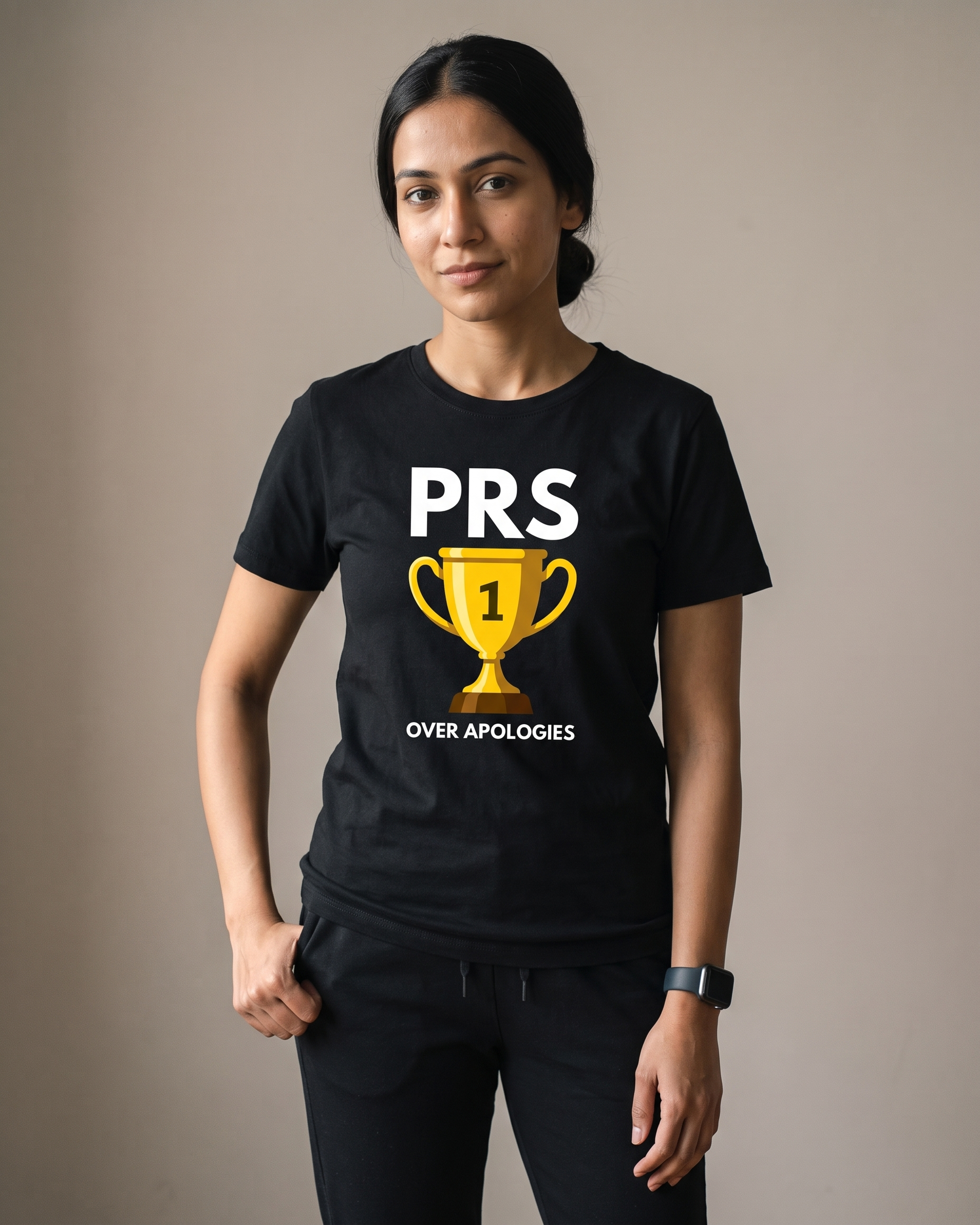 PRs Over Apologies Black Dhamkee gym t shirt