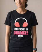 Headphones In Black Dhamkee gym t shirt half