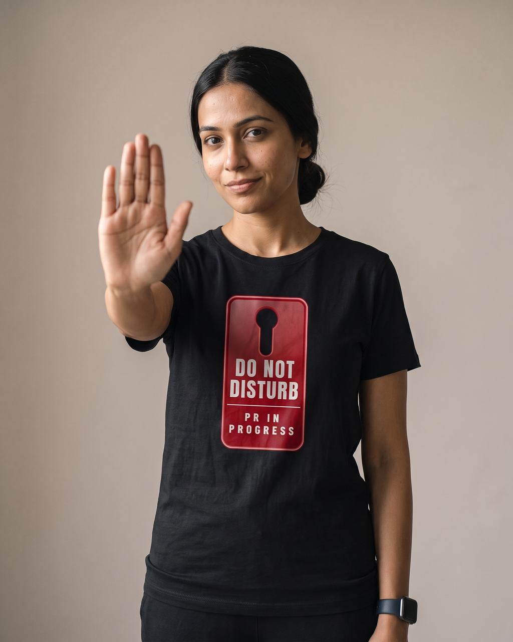 Do Not Disturb Black Dhamkee gym t shirt action