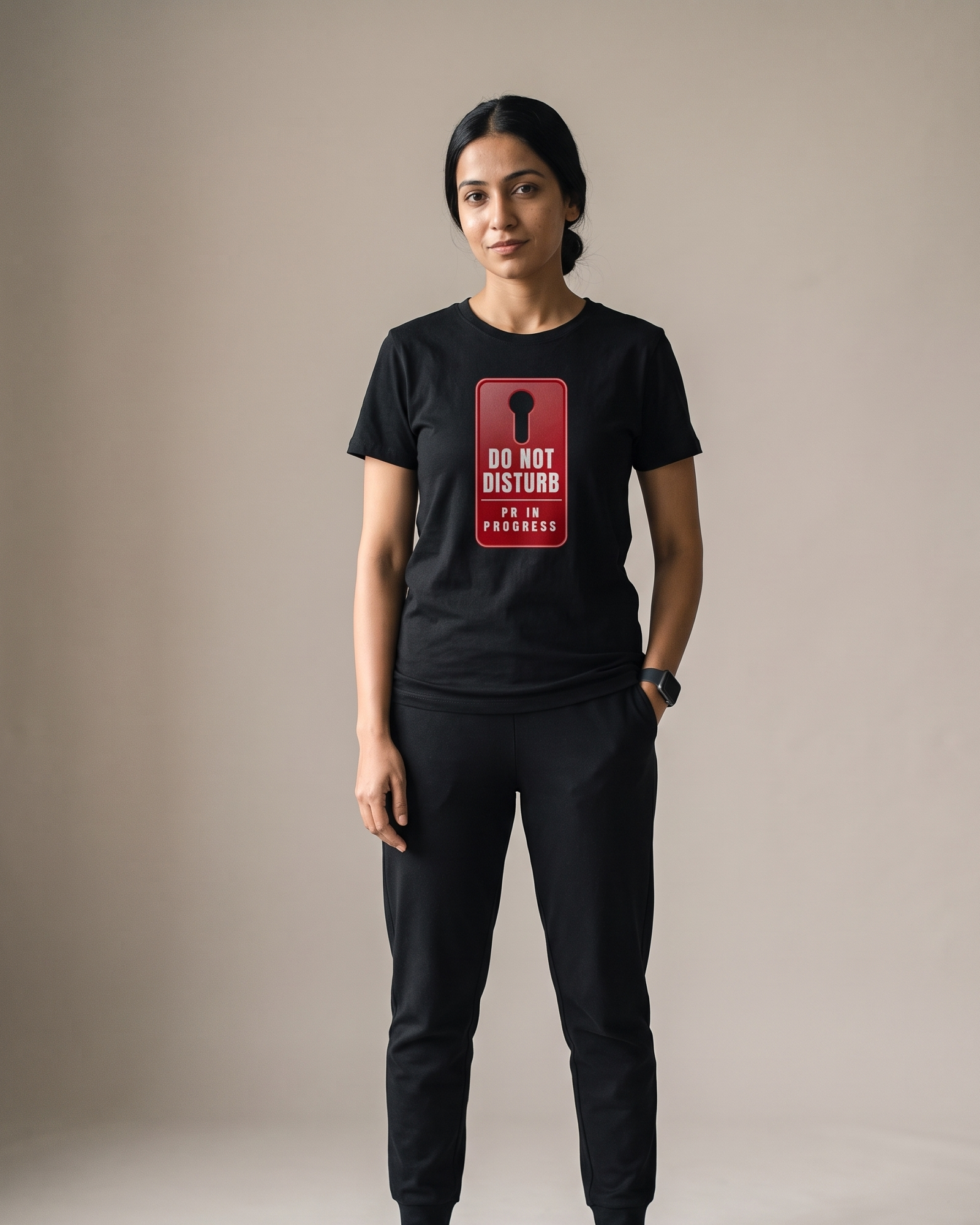 Do Not Disturb Black Dhamkee gym t shirt detail