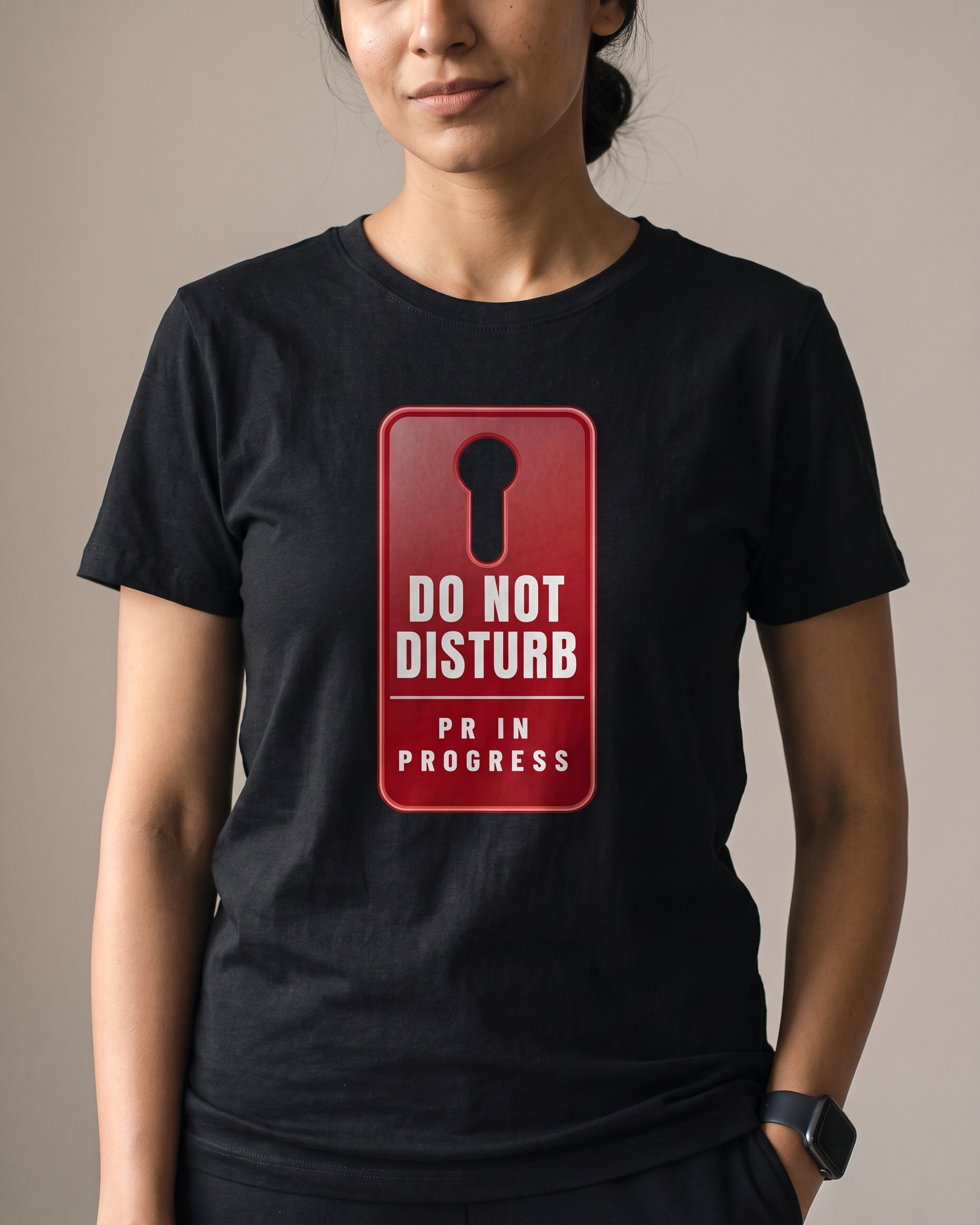 Do Not Disturb Black Dhamkee gym t shirt half