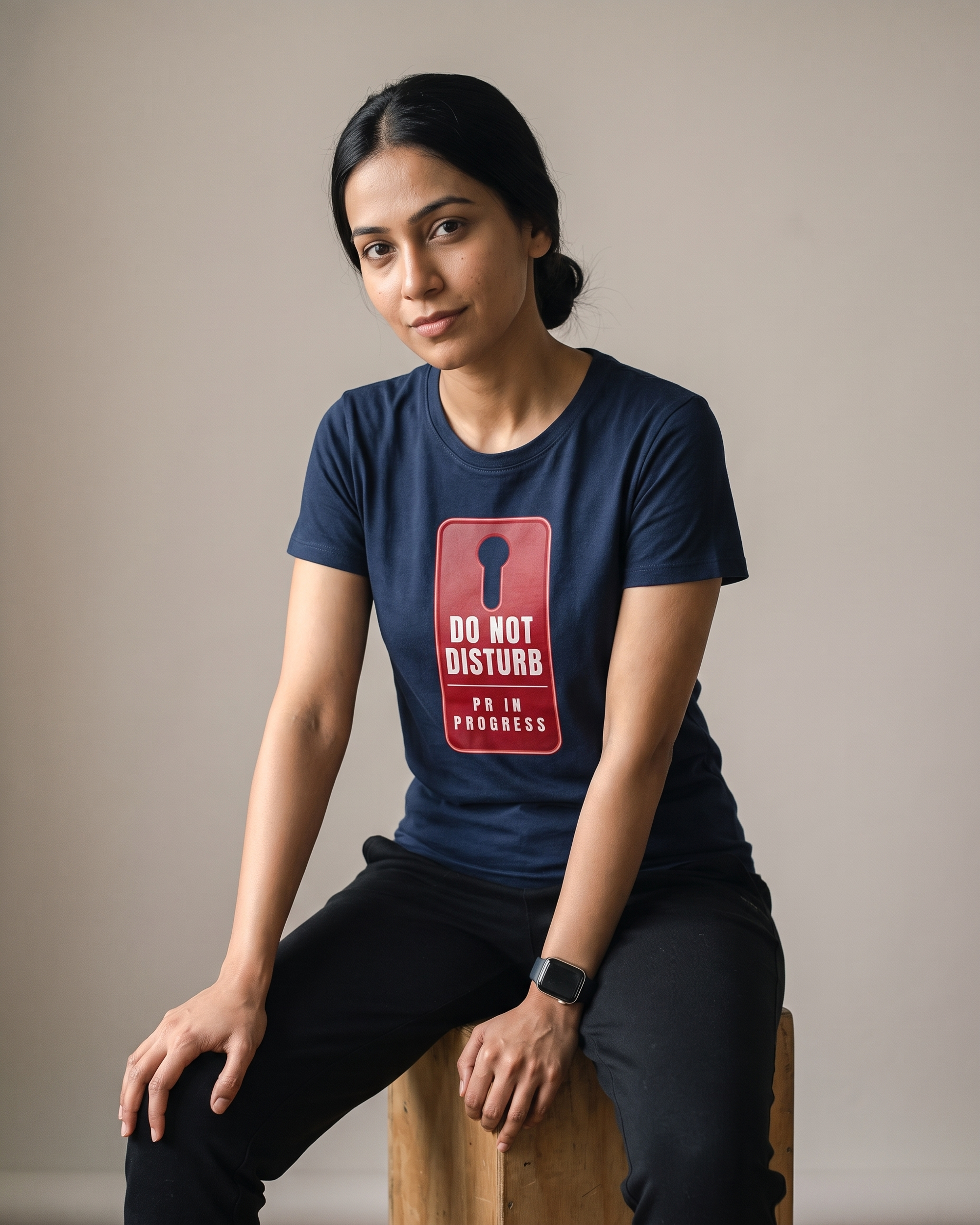Do Not Disturb Navy Blue Dhamkee gym t shirt