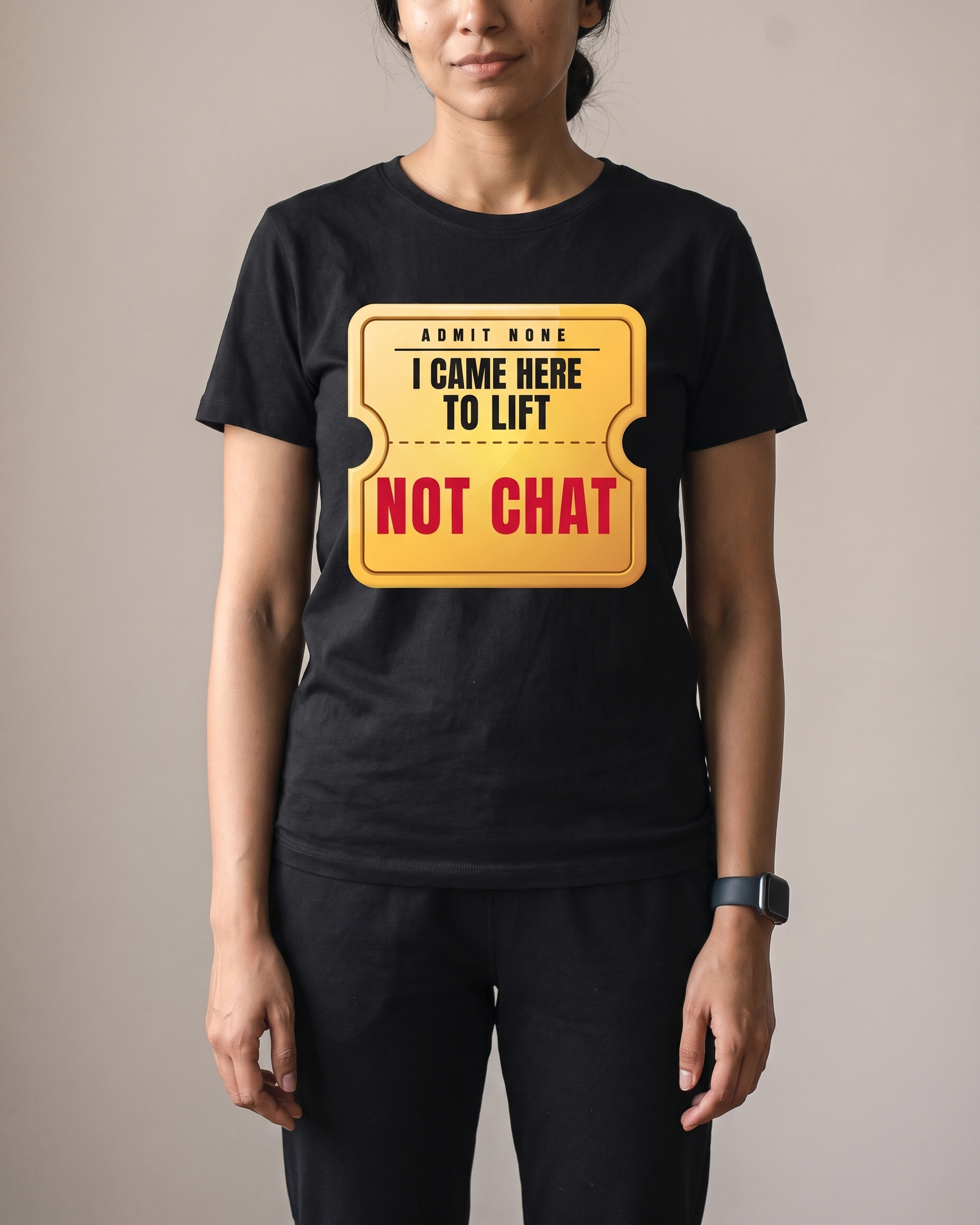 Not Here To Chat Black Dhamkee gym t shirt half