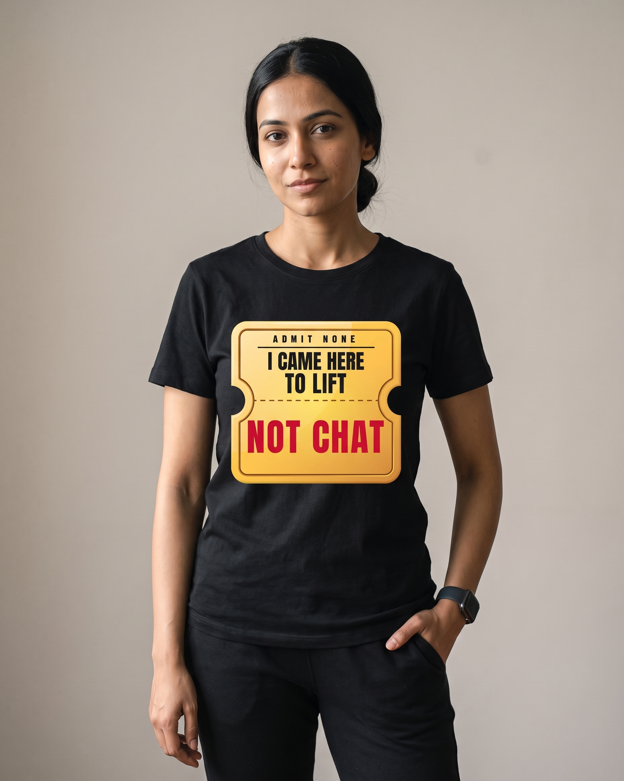 Not Here To Chat Black Dhamkee gym t shirt