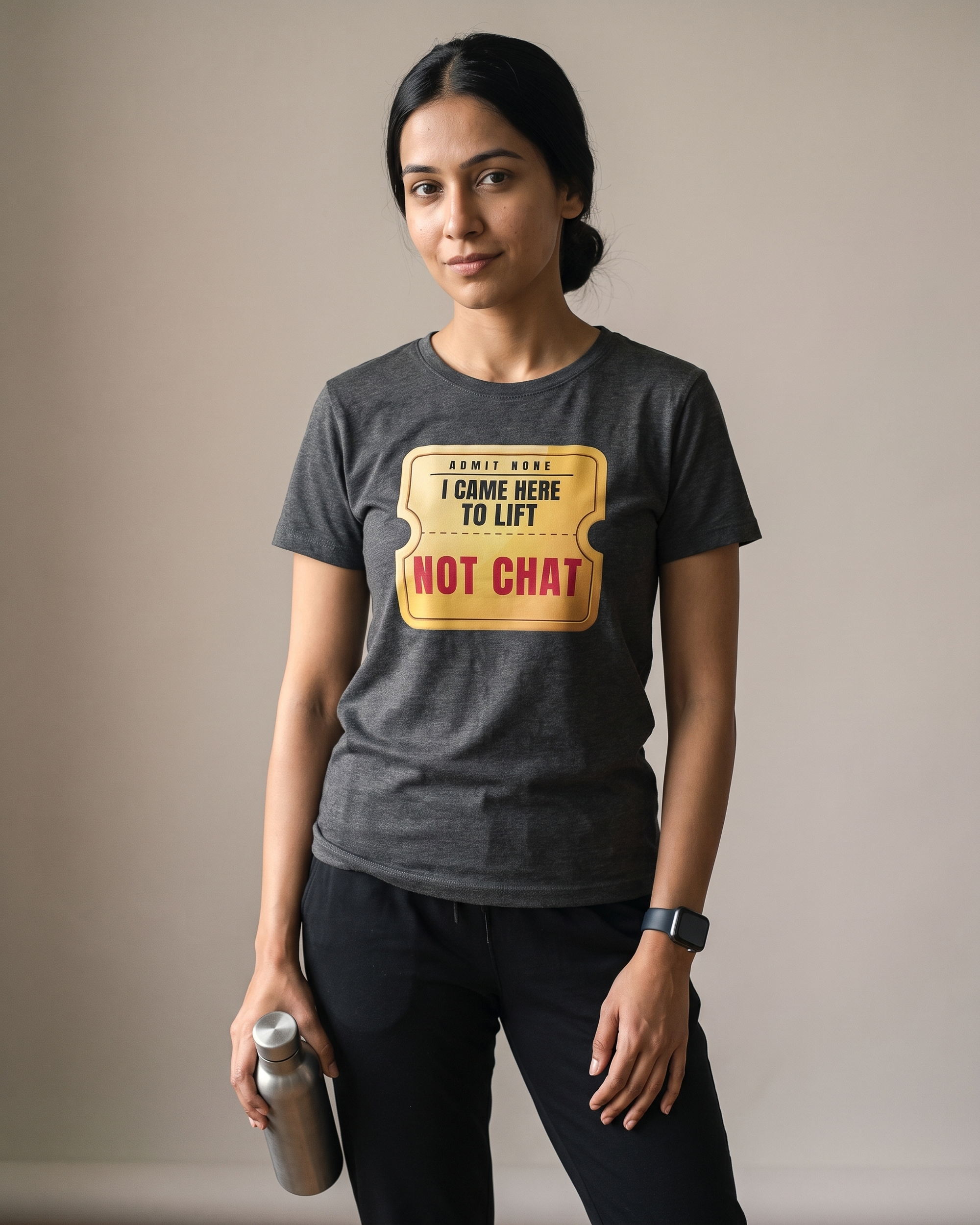 Not Here To Chat Charcoal Grey Dhamkee gym t shirt