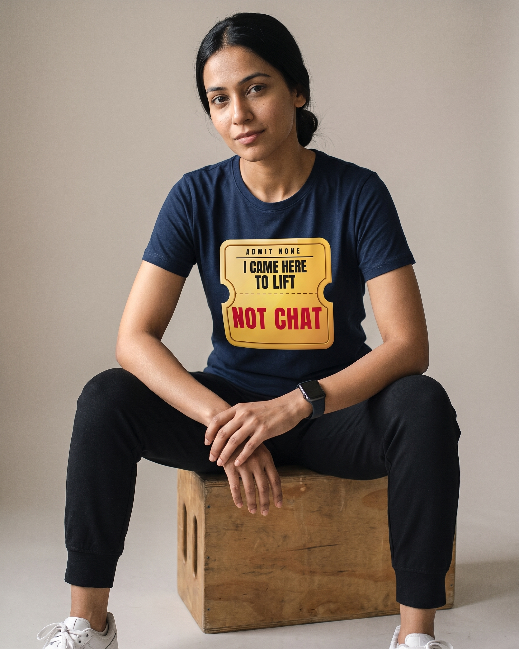 Not Here To Chat Navy Blue Dhamkee gym t shirt