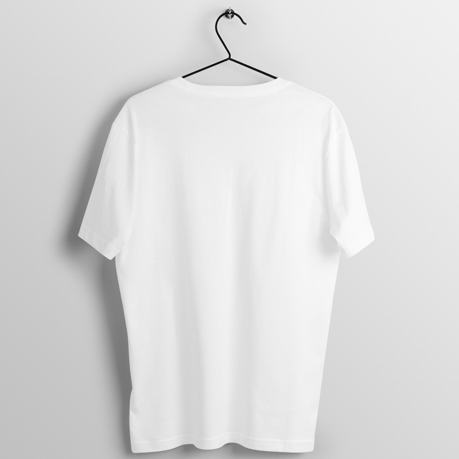 Walking Funny box fit gym t shirt for women in White, back view