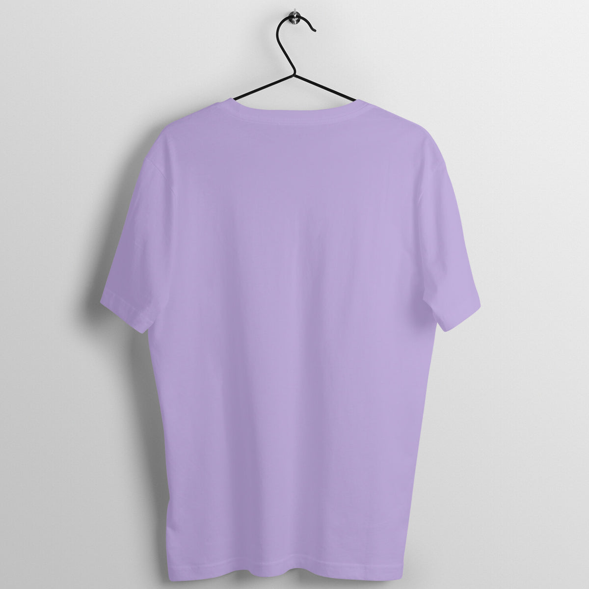 Squats & Regrets box fit gym t shirt for women in Iris Lavender, back view