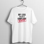 Complaint Denied box fit gym t shirt for women in White, front view