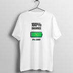 100% Dhamkee box fit gym t shirt for women in White, front view