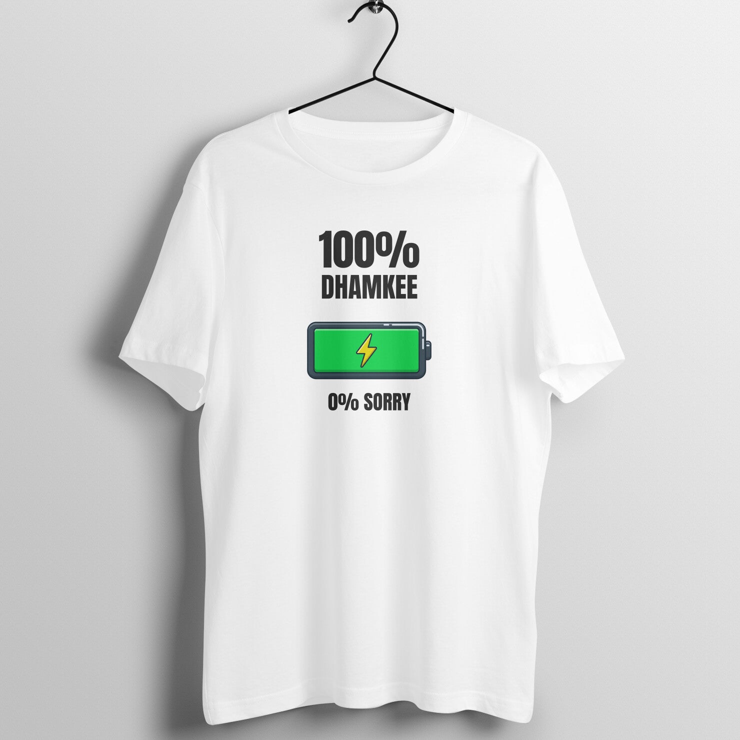 100% Dhamkee box fit gym t shirt for women in White, front view