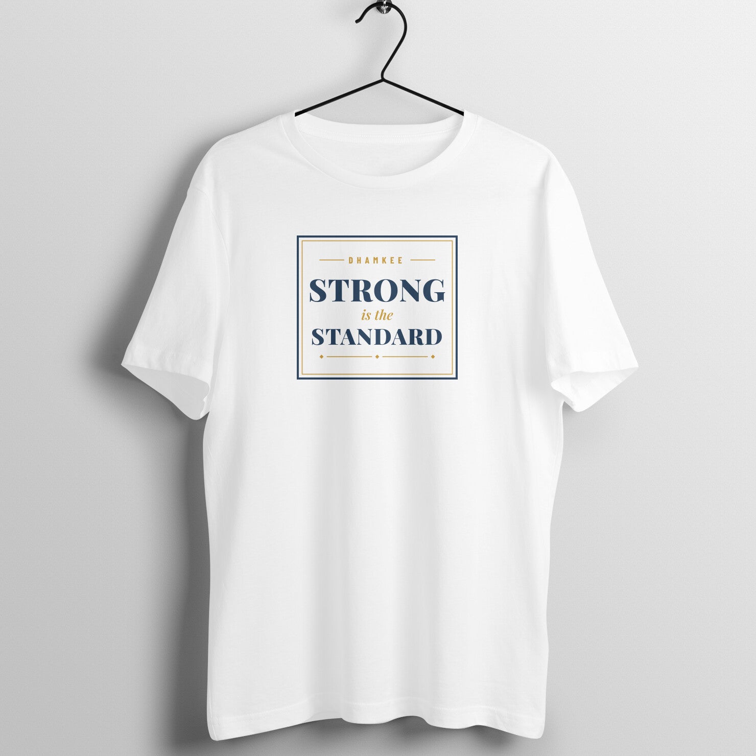Strong Is The Standard box fit gym t shirt for women in White, front view
