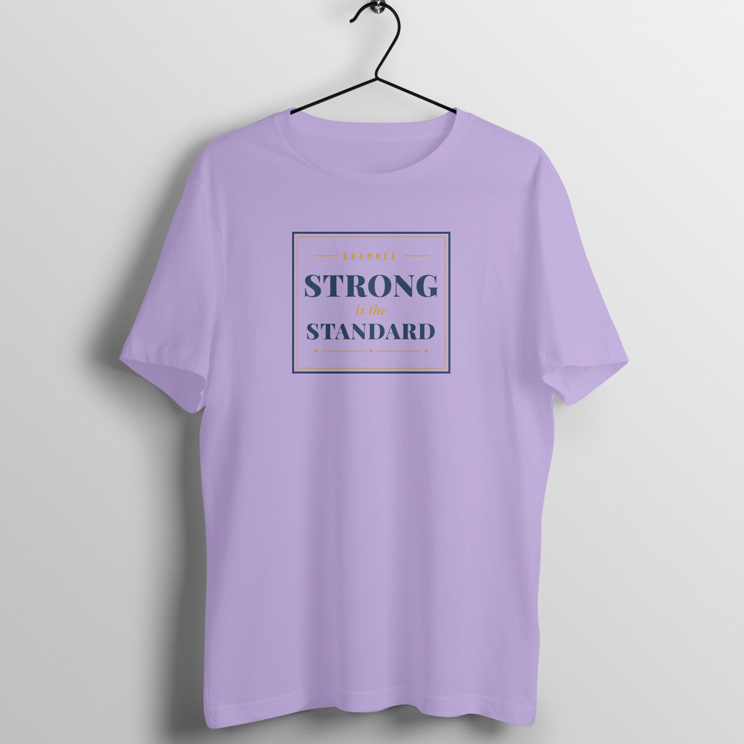 Strong Is The Standard box fit gym t shirt for women in Iris Lavender, front view