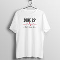 Zone 2? Don't Know Her box fit gym t shirt for women in White, front view