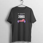 My Therapist Is 20kg box fit gym t shirt for women in Black, front view