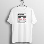 Protein & Pettiness box fit gym t shirt for women in White, front view