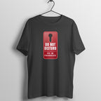 Do Not Disturb box fit gym t shirt for women in Black, front view