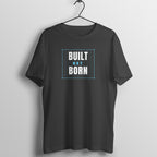 Built Not Born box fit gym t shirt for women in Black, front view