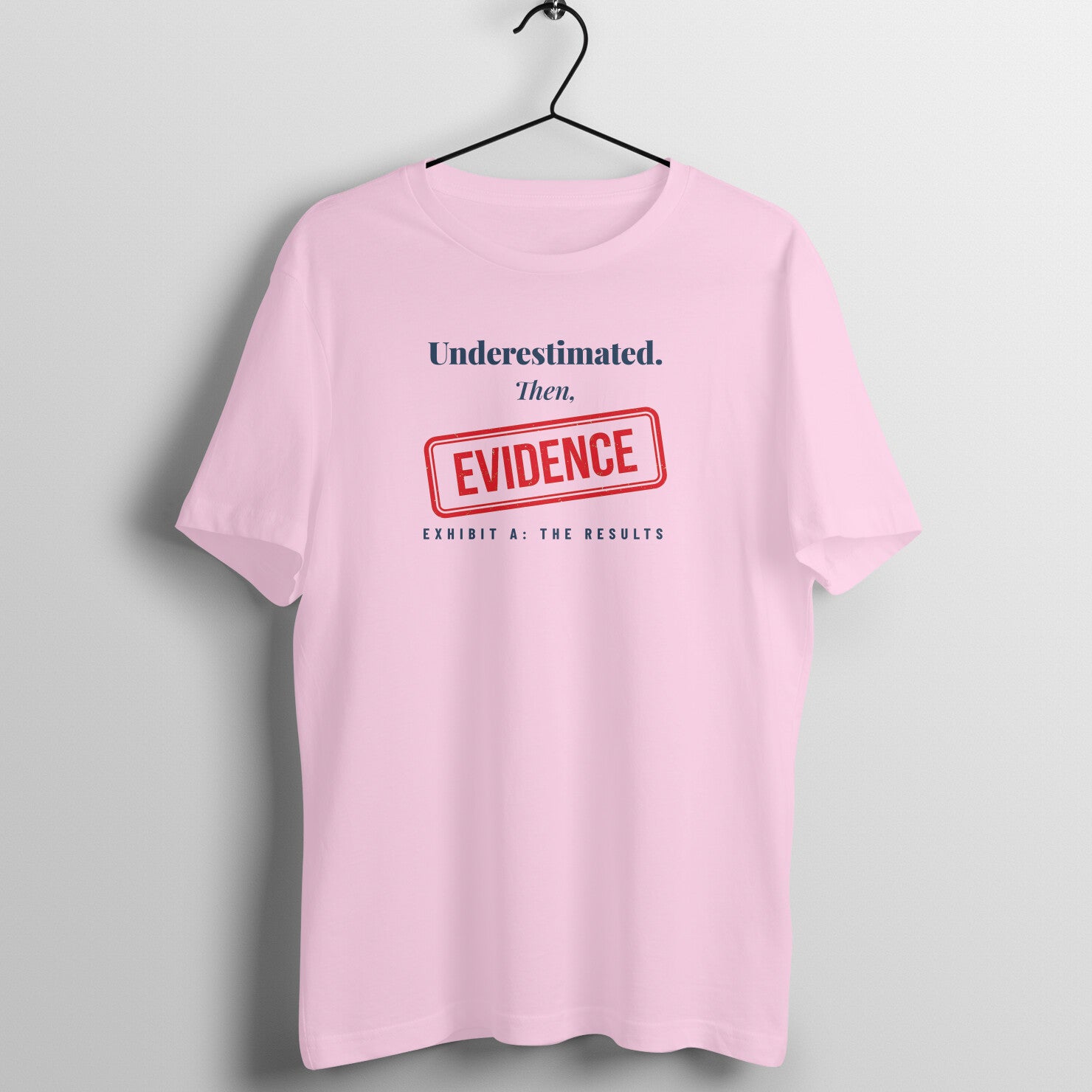 Underestimated box fit gym t shirt for women in Light Pink, front view