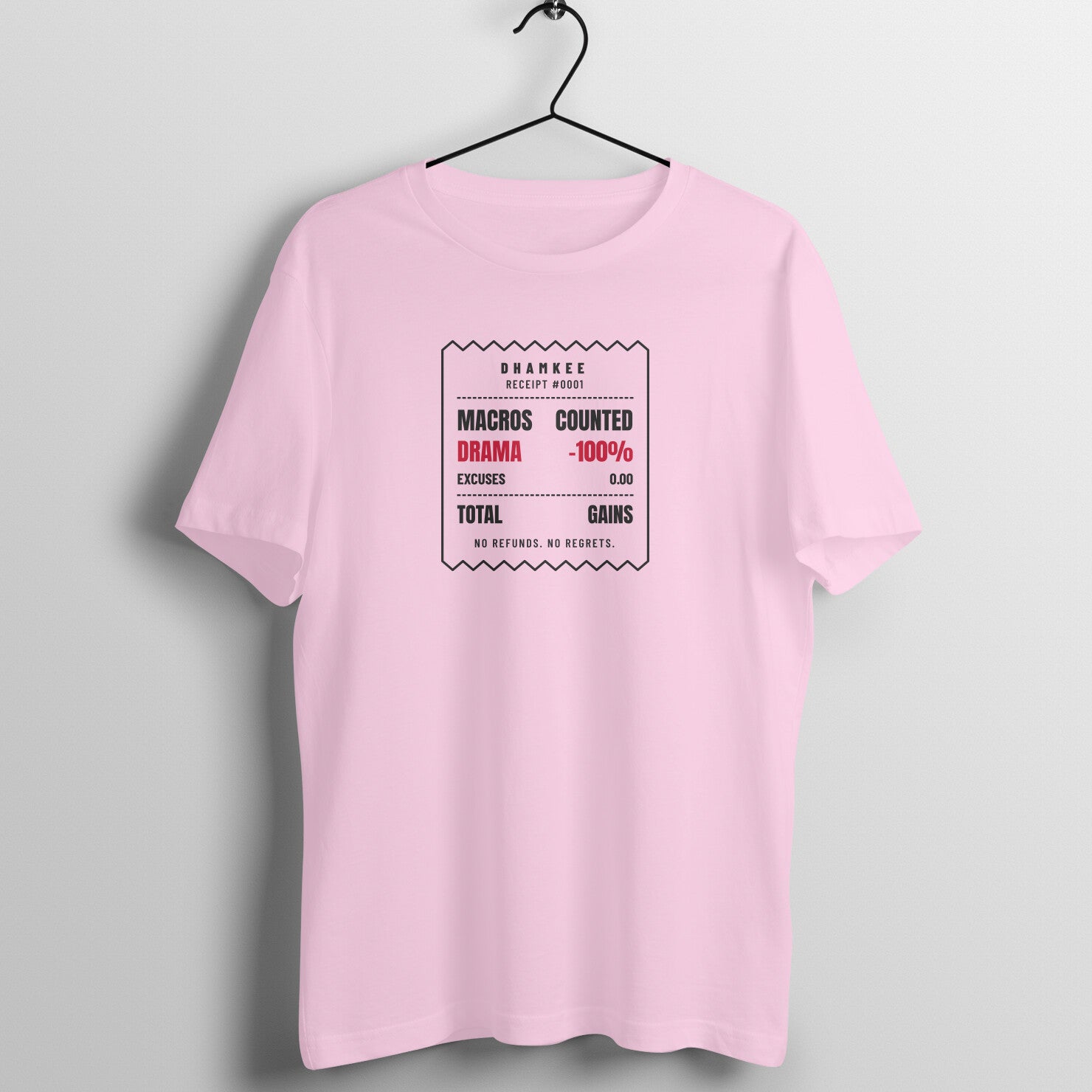 Drama Discounted box fit gym t shirt for women in Light Pink, front view