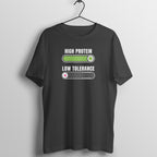 Low Tolerance box fit gym t shirt for women in Black, front view