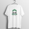Leg Day Survivor box fit gym t shirt for women in White, front view