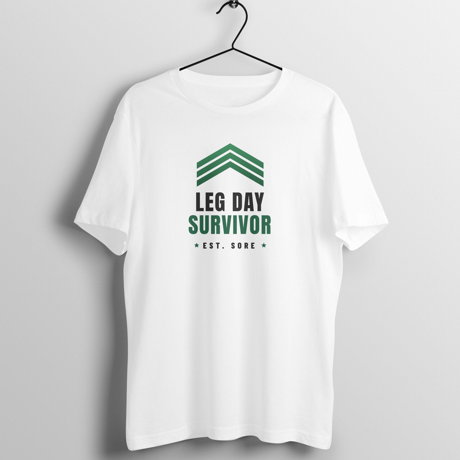 Leg Day Survivor box fit gym t shirt for women in White, front view