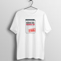 Warning Hai box fit gym t shirt for women in White, front view