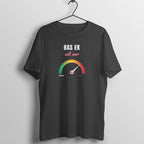 Bas Ek Set Aur box fit gym t shirt for women in Black, front view