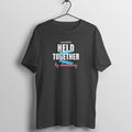 Held By Stretching box fit gym t shirt for women in Black, front view