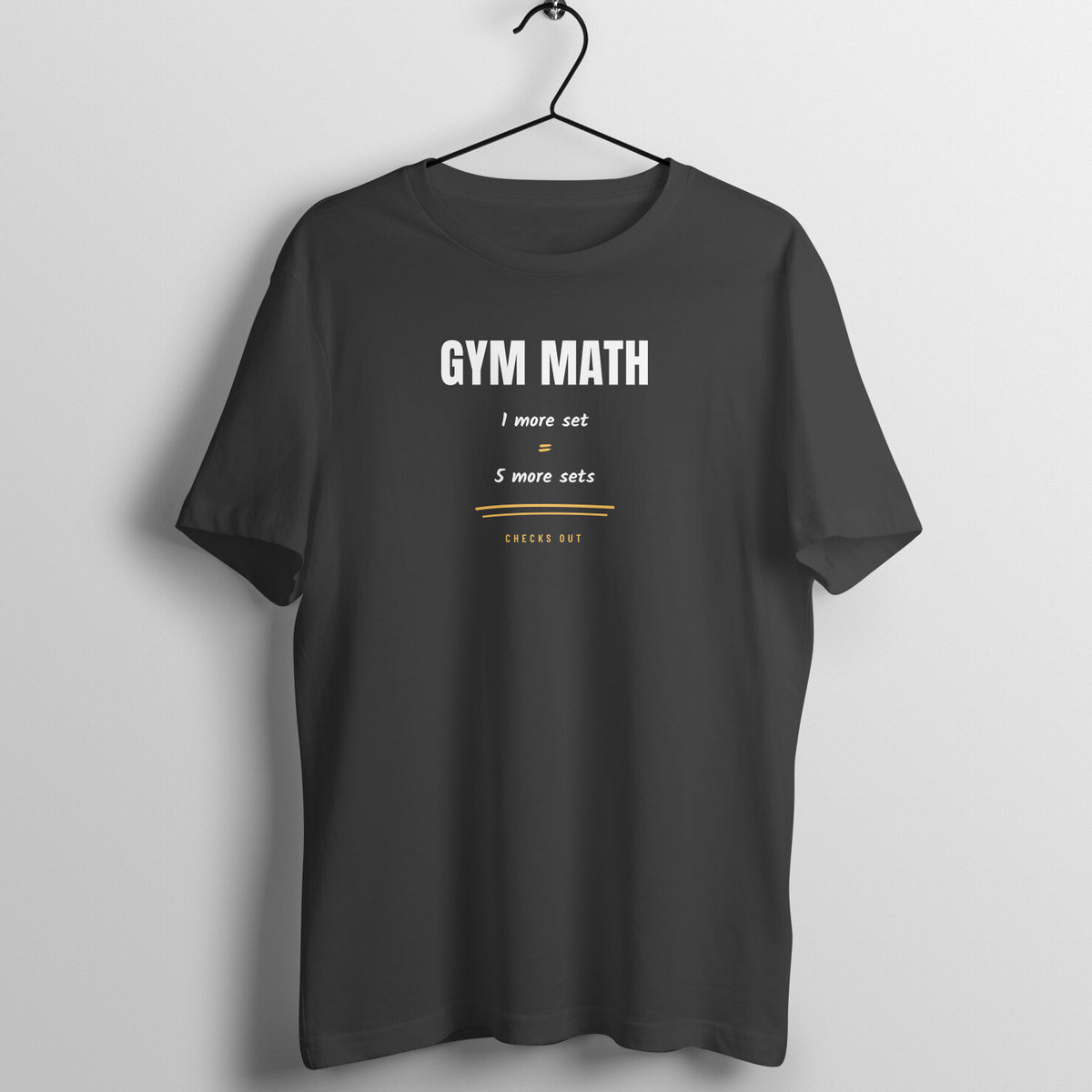 Gym Math Black gym t shirt front