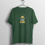A Beautiful Day To Lift Alone Olive Green gym t shirt front