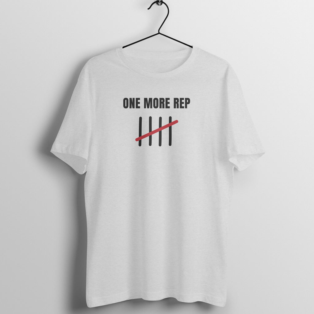 One More Rep Melange Grey gym t shirt front