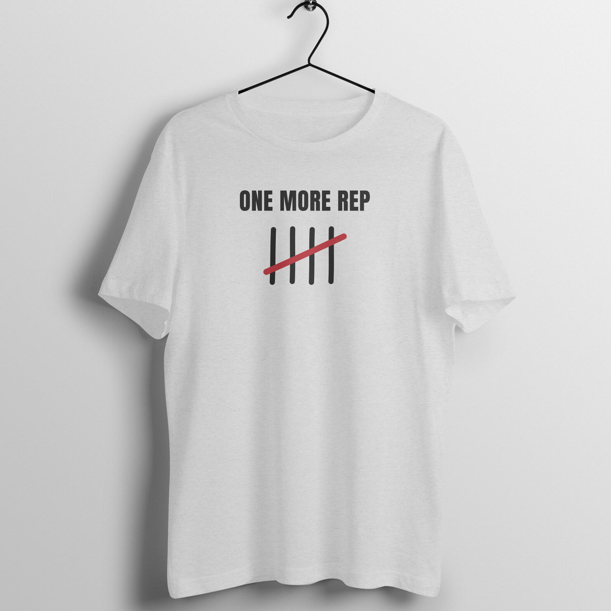 One More Rep Melange Grey gym t shirt front