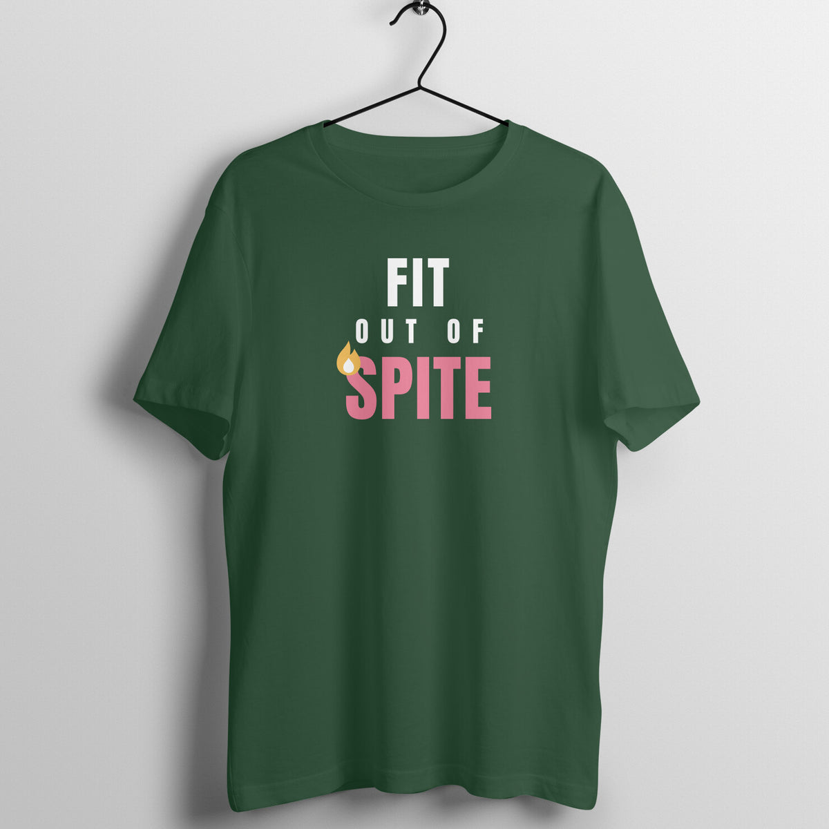Fit Out Of Spite Olive Green gym t shirt front