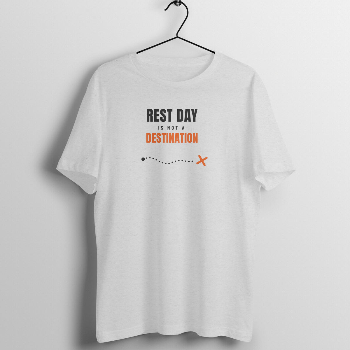 Rest Day Is Not A Destination Melange Grey gym t shirt front