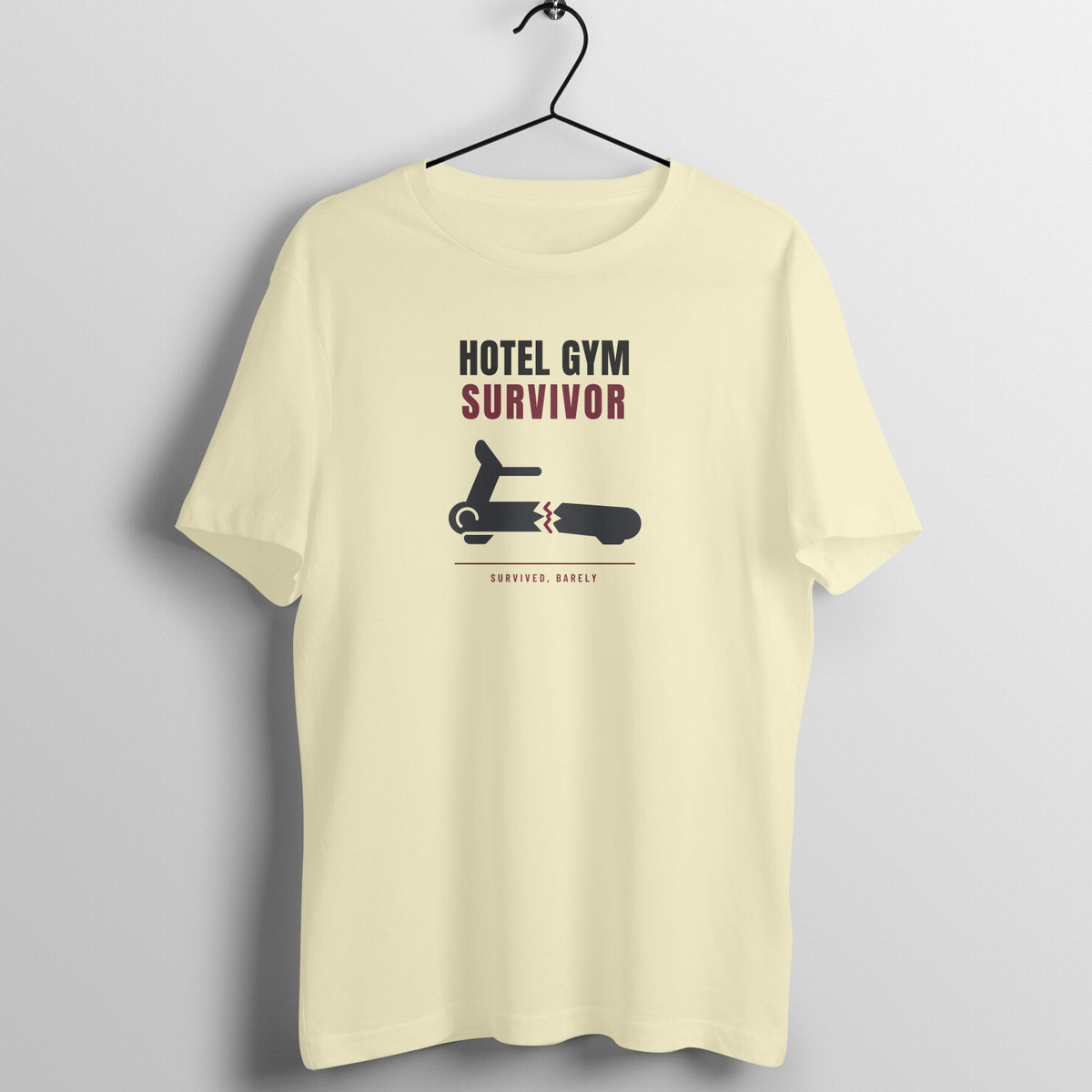 Hotel Gym Survivor Almond gym t shirt front