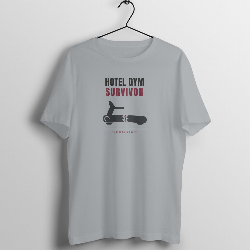 Hotel Gym Survivor Silver Frost gym t shirt front