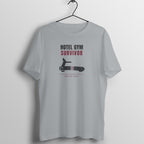 Hotel Gym Survivor Silver Frost gym t shirt front