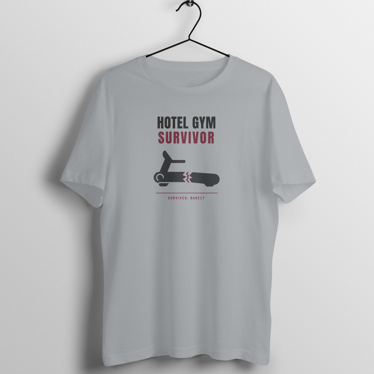 Hotel Gym Survivor Silver Frost gym t shirt front