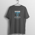 Sightseeing Is Cardio Charcoal Grey gym t shirt front