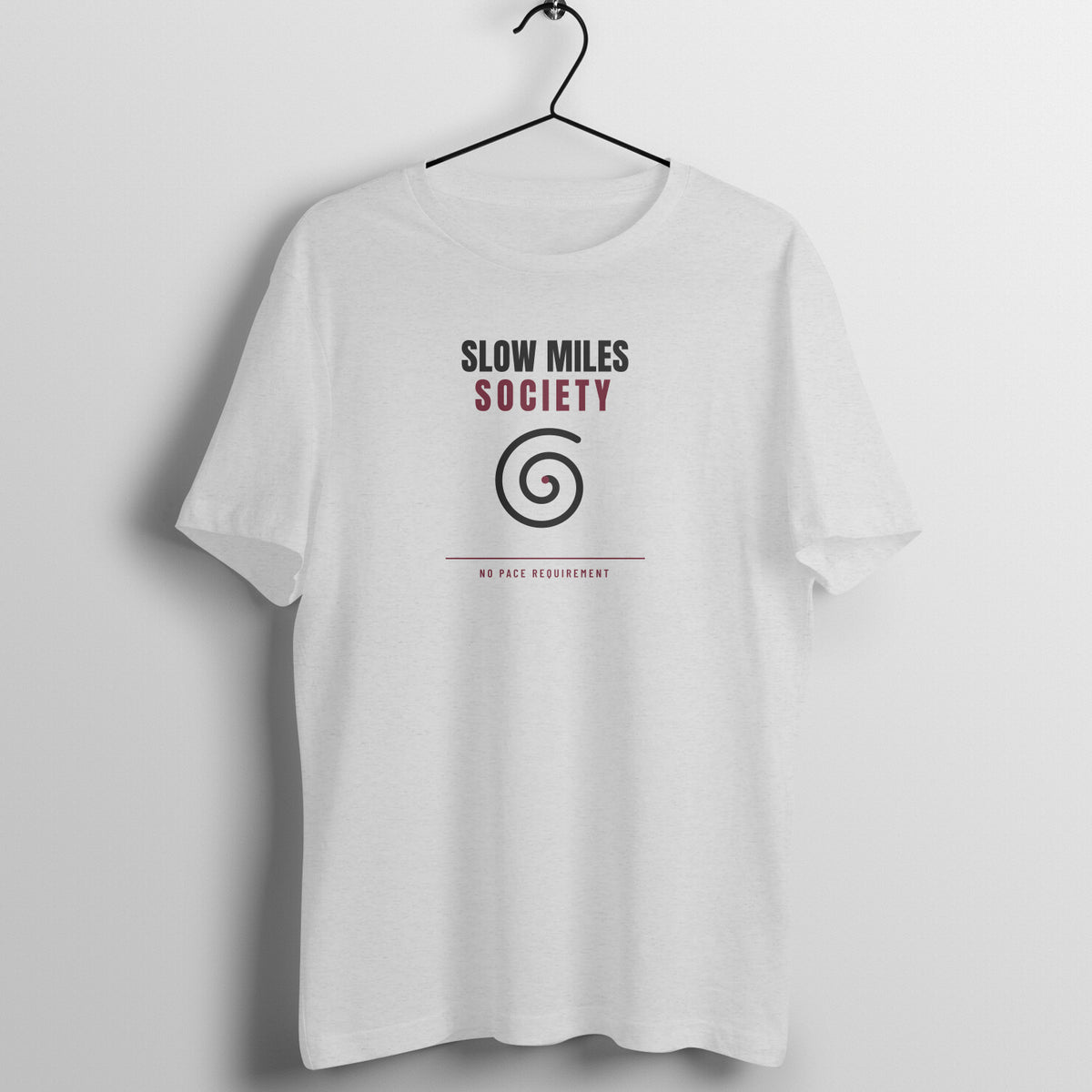 Slow Miles Society Melange Grey gym t shirt front